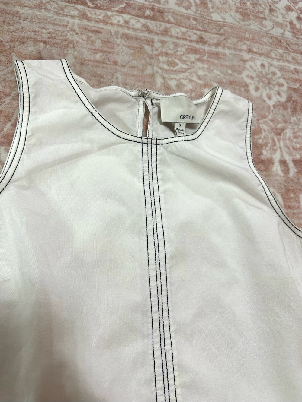 Cotton 🤍 Contrast Stitch Shell Top - Greylin - Picture 5 of 11